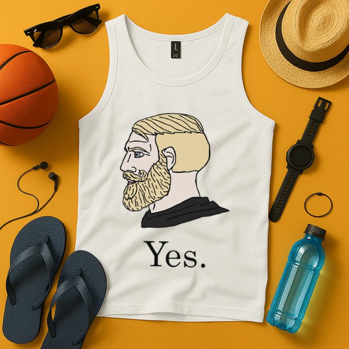 Yes Chad Nordic Gamer Meme Nordic Chad Tank Top