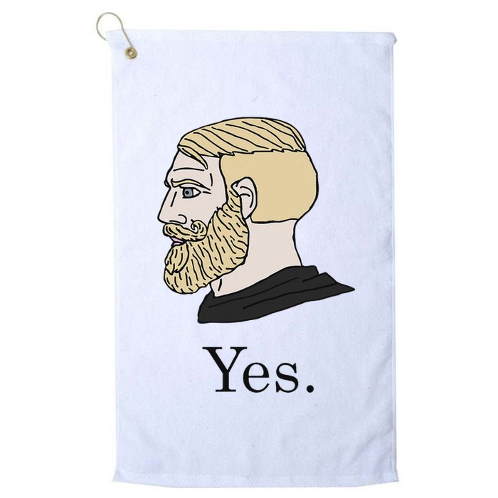 Yes Chad Nordic Gamer Meme Nordic Chad Golf Towel
