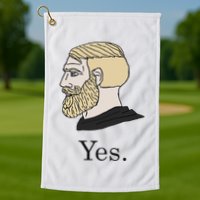 Yes Chad Nordic Gamer Meme Nordic Chad Golf Towel