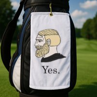 Yes Chad Nordic Gamer Meme Nordic Chad Golf Towel
