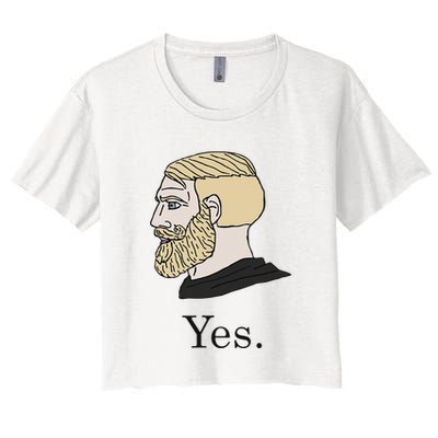 Yes Chad Nordic Gamer Meme Nordic Chad Crop Top