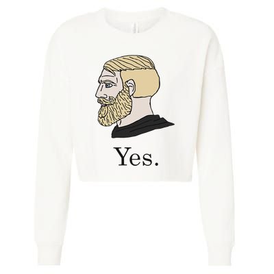 Yes Chad Nordic Gamer Meme Nordic Chad Cropped Pullover Crew
