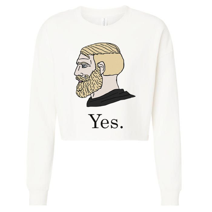 Yes Chad Nordic Gamer Meme Nordic Chad Cropped Pullover Crew