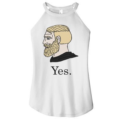Yes Chad Nordic Gamer Meme Nordic Chad Women's Perfect Tri Rocker Tank