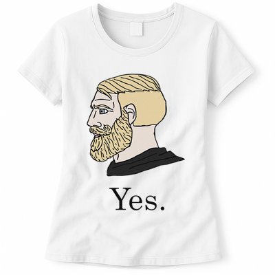 Yes Chad Nordic Gamer Meme Nordic Chad Womens T-Shirt