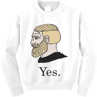 Yes Chad Nordic Gamer Meme Nordic Chad Kids Sweatshirt