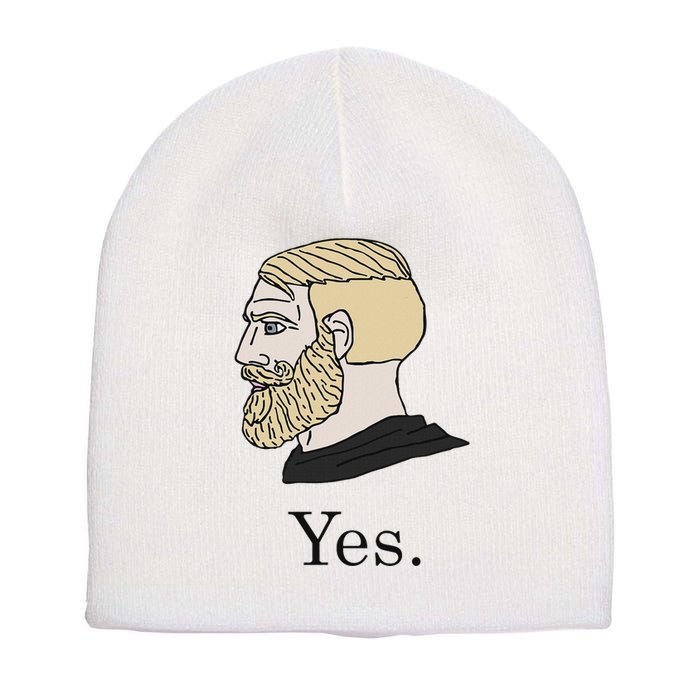 Yes Chad Nordic Gamer Meme Nordic Chad Short Acrylic Beanie