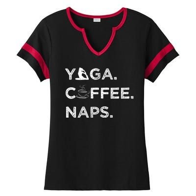 Yoga Coffee Naps Ladies Halftime Notch Neck Tee