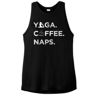 Yoga Coffee Naps Ladies PosiCharge Tri-Blend Wicking Tank