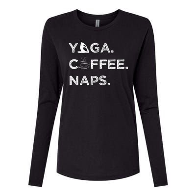 Yoga Coffee Naps Womens Cotton Relaxed Long Sleeve T-Shirt