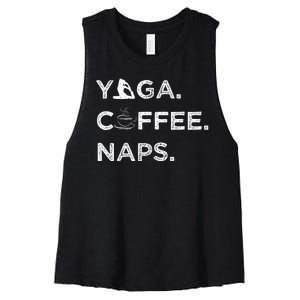 Yoga Coffee Naps Women's Racerback Cropped Tank