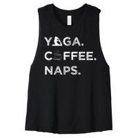 Yoga Coffee Naps Women's Racerback Cropped Tank