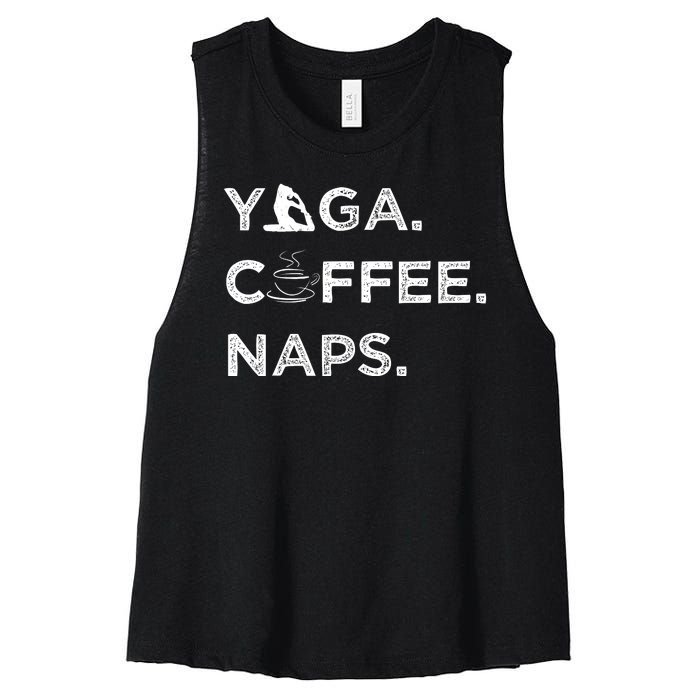 Yoga Coffee Naps Women's Racerback Cropped Tank