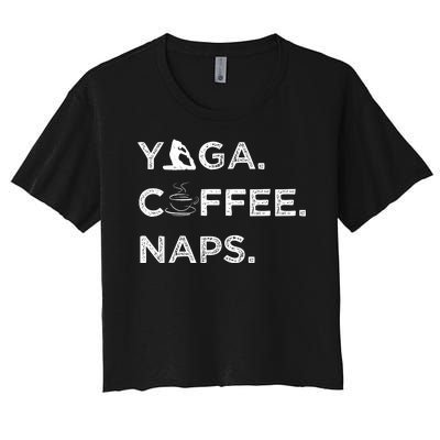 Yoga Coffee Naps Women's Crop Top Tee