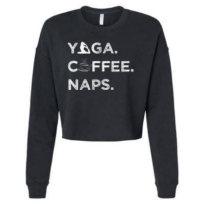 Yoga Coffee Naps Cropped Pullover Crew