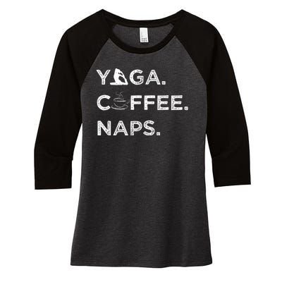 Yoga Coffee Naps Women's Tri-Blend 3/4-Sleeve Raglan Shirt