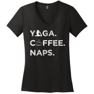 Yoga Coffee Naps Women's V-Neck T-Shirt