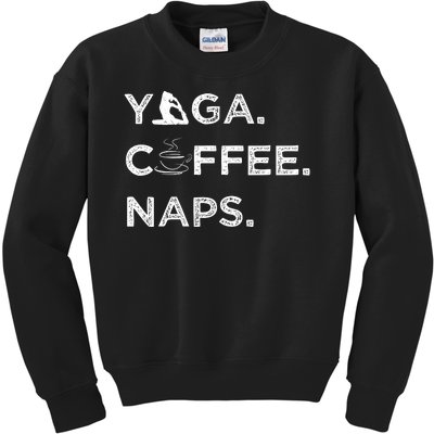 Yoga Coffee Naps Kids Sweatshirt