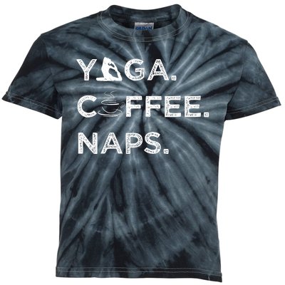 Yoga Coffee Naps Kids Tie-Dye T-Shirt