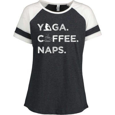 Yoga Coffee Naps Enza Ladies Jersey Colorblock Tee