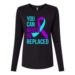 You Can Never Be Replaced Suicide Awareness Support Graphic Gift Womens Cotton Relaxed Long Sleeve T-Shirt