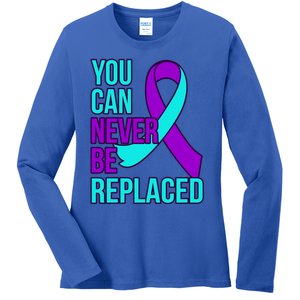 You Can Never Be Replaced Suicide Awareness Support Graphic Gift Ladies Long Sleeve Shirt