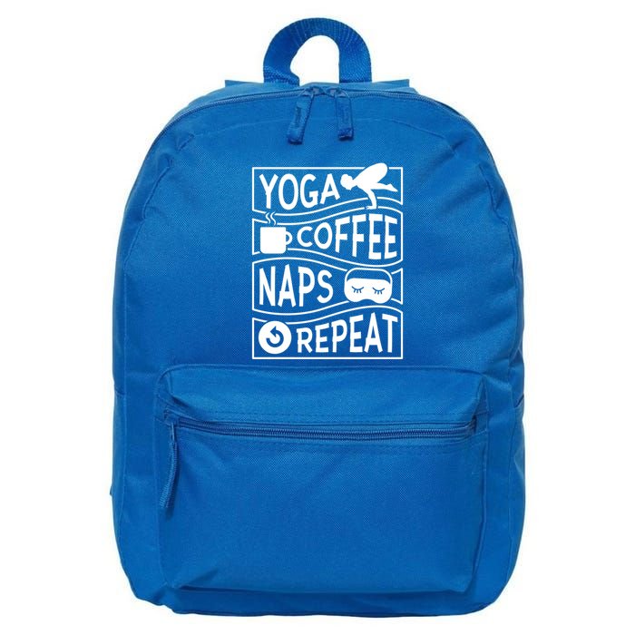 Yoga Coffee Naps Repeat I Like Coffee Who Loves Coffee Gift 16 in Basic Backpack