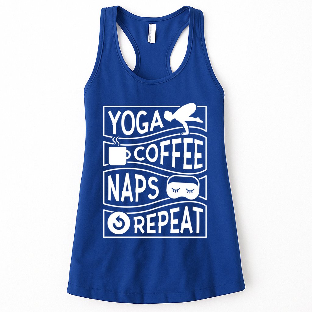 Yoga Coffee Naps Repeat I Like Coffee Who Loves Coffee Gift Womens Tank Top