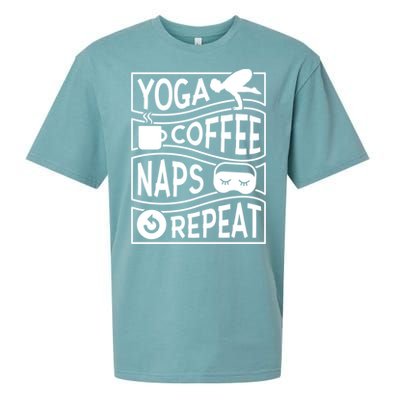 Yoga Coffee Naps Repeat I Like Coffee Who Loves Coffee Gift Sueded Cloud Jersey T-Shirt