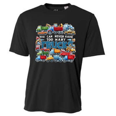 You Can Never Have Too Many Trucks Construction Trucks Boy Cooling Performance Crew T-Shirt