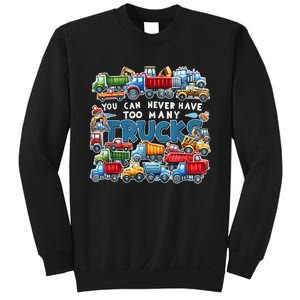 You Can Never Have Too Many Trucks Construction Trucks Boy Sweatshirt