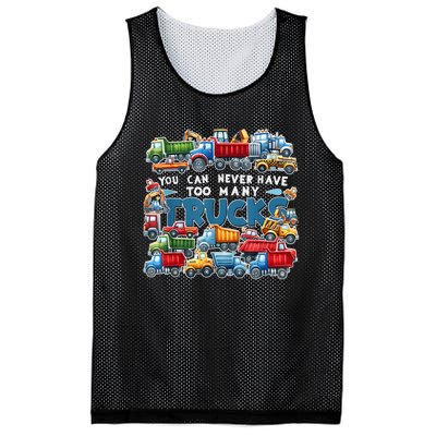 You Can Never Have Too Many Trucks Construction Trucks Boy Mesh Reversible Basketball Jersey Tank