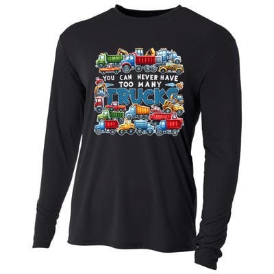 You Can Never Have Too Many Trucks Construction Trucks Boy Cooling Performance Long Sleeve Crew