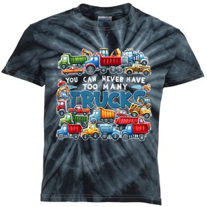 You Can Never Have Too Many Trucks Construction Trucks Boy Kids Tie-Dye T-Shirt