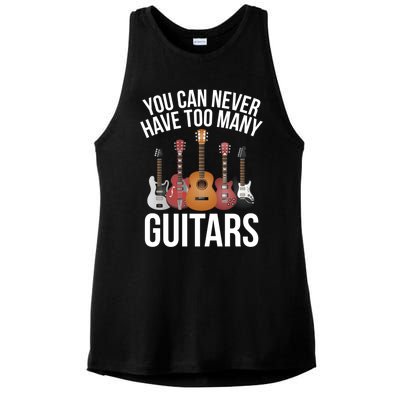 You Can Never Have Too Many Guitars Gift Cool Gift Ladies PosiCharge Tri-Blend Wicking Tank