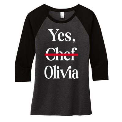 Yes Chef Olivia Women's Tri-Blend 3/4-Sleeve Raglan Shirt