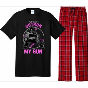 You CanT Outrun My Gun Softball Catcher Gift Pajama Set