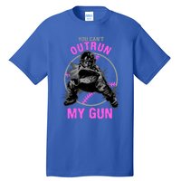 You CanT Outrun My Gun Softball Catcher Gift Tall T-Shirt