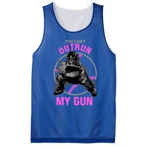 You CanT Outrun My Gun Softball Catcher Gift Mesh Reversible Basketball Jersey Tank