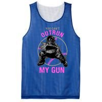 You CanT Outrun My Gun Softball Catcher Gift Mesh Reversible Basketball Jersey Tank