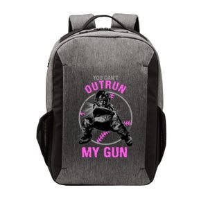 You CanT Outrun My Gun Softball Catcher Gift Vector Backpack