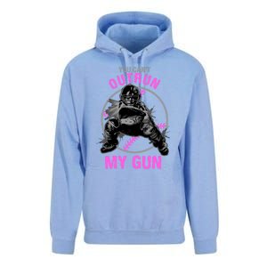 You CanT Outrun My Gun Softball Catcher Gift Unisex Surf Hoodie