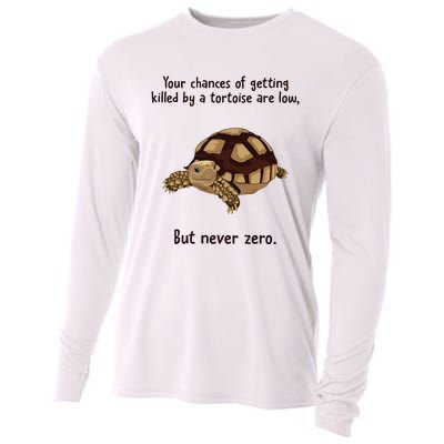 Your Chances Of Getting Killed By A Tortoise Are Low Cooling Performance Long Sleeve Crew