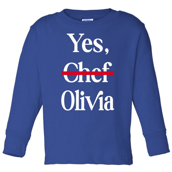 Yes Chef Olivia Toddler Long Sleeve Shirt