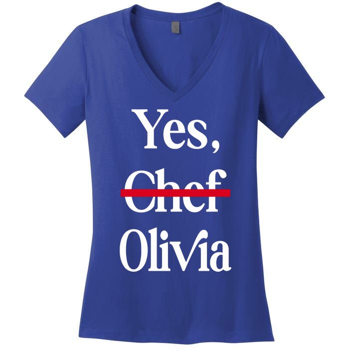 Yes Chef Olivia Women's V-Neck T-Shirt