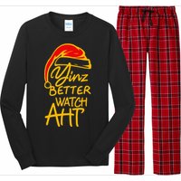 Yinzer Christmas Pittsburgh Santa Yinz Better Watch Aht Long Sleeve Pajama Set