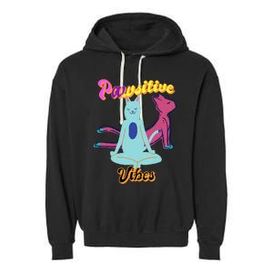 Yoga Cats Pawsitive Vibes Garment-Dyed Fleece Hoodie