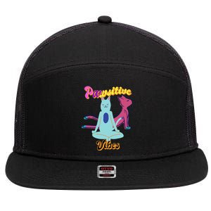 Yoga Cats Pawsitive Vibes 7 Panel Mesh Trucker Snapback Hat