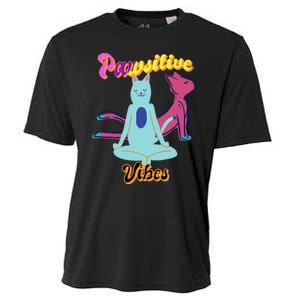 Yoga Cats Pawsitive Vibes Cooling Performance Crew T-Shirt