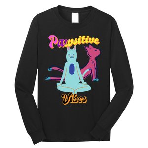 Yoga Cats Pawsitive Vibes Long Sleeve Shirt